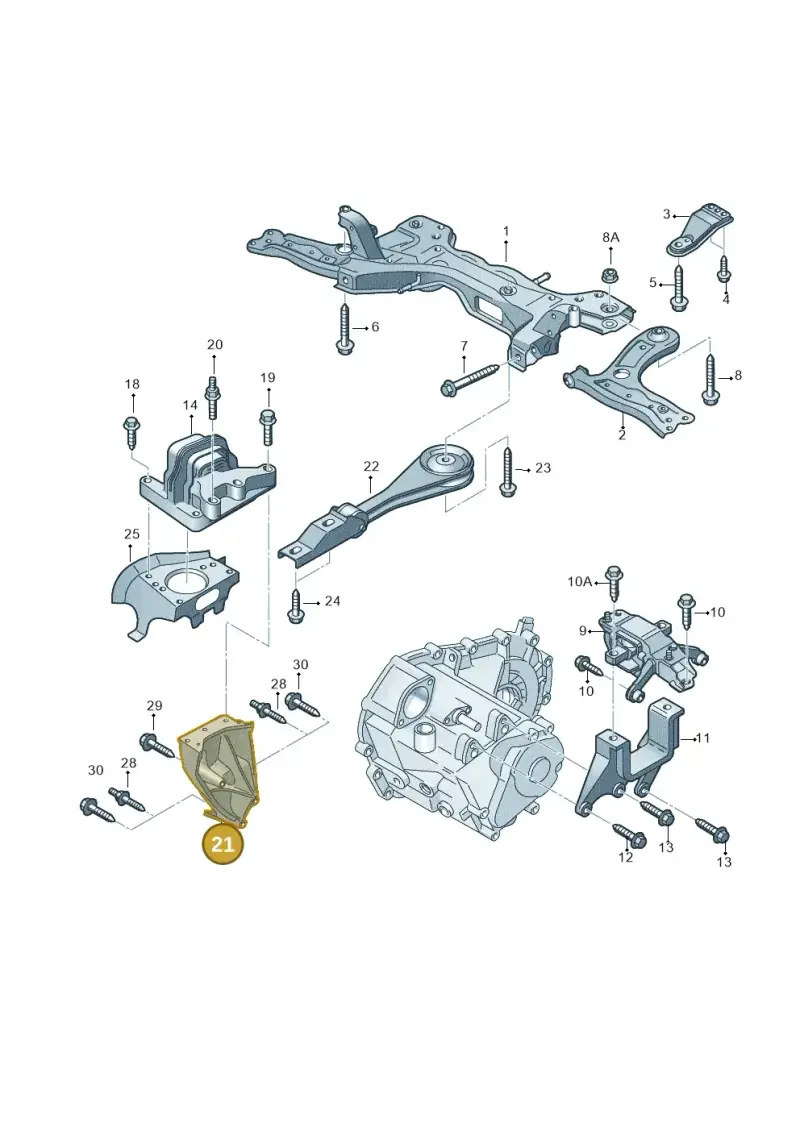 04L199207A — Audi A1 Sportback (2014-2018) diagram 792199600, position 21