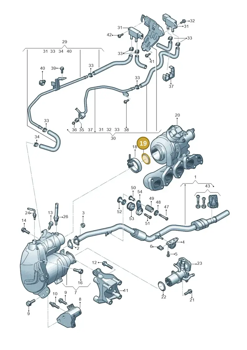 04L253115A — Audi A6 2.0 (2018-) diagram 430253610, position 19