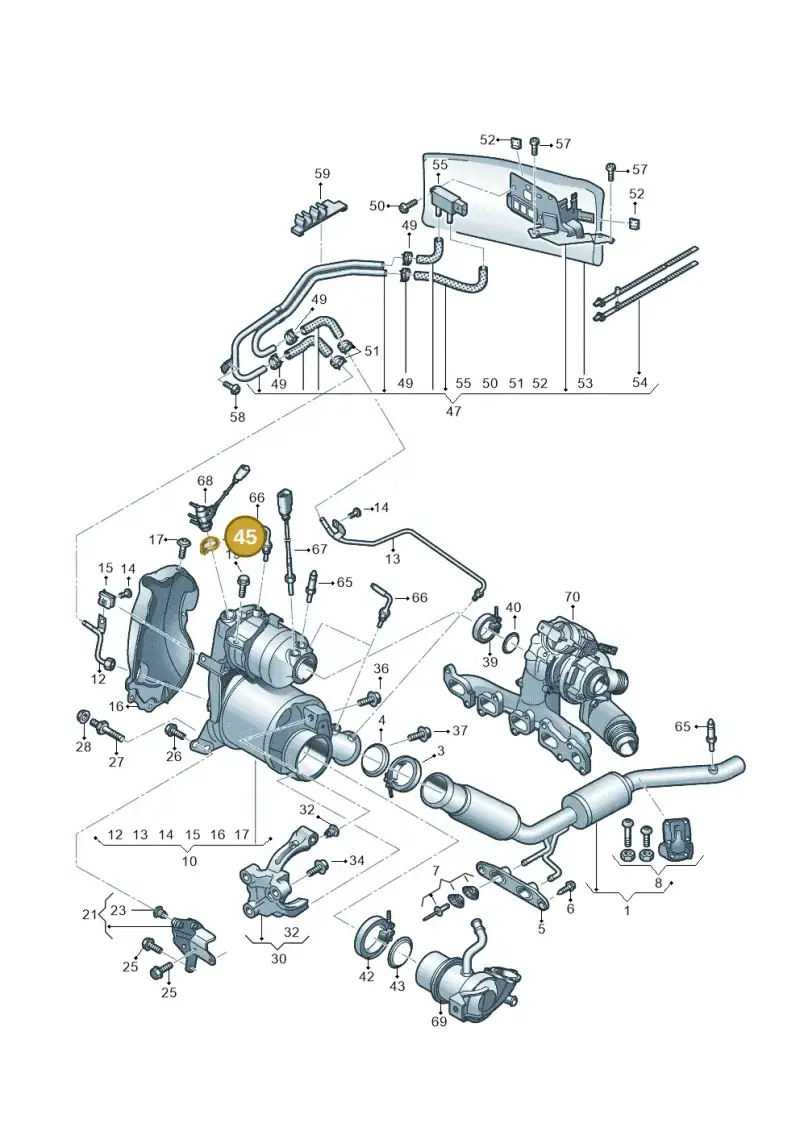 04L253725J — Audi Q3 quattro (2018-2019) diagram 597253650, position 45