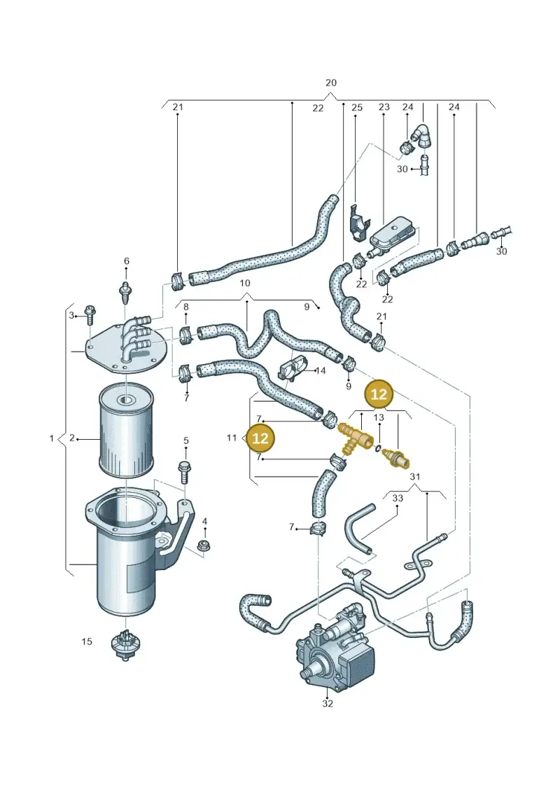 04L919824A — Audi Q2 2.0 TDI (2016-2018) diagram 745127400, position 12