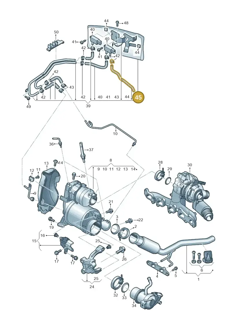 04L971461AE — Audi A3 Sportback (2016-2020) diagram 890253550, position 45