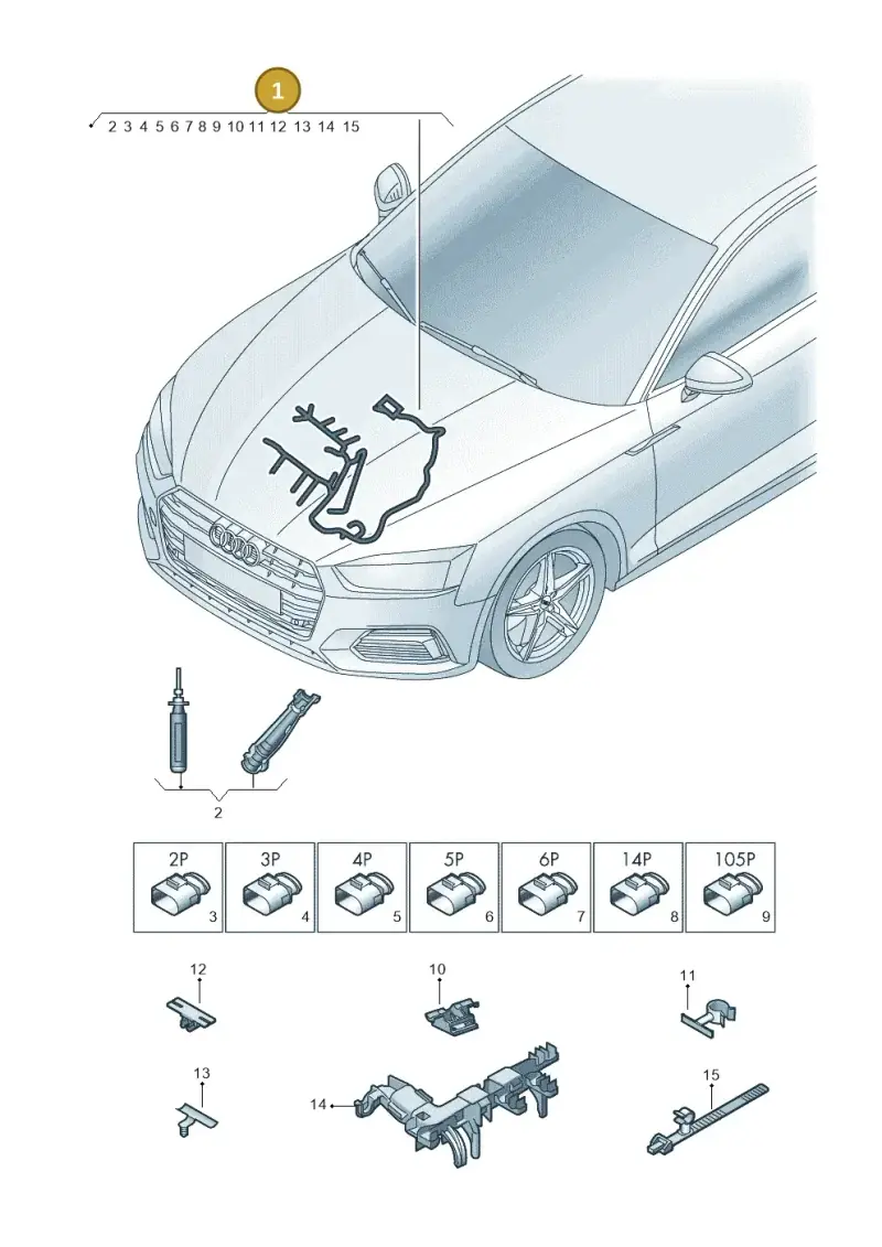 04L971595BD — Audi A5 Sportback (2016-2020) diagram 897971300, position 1