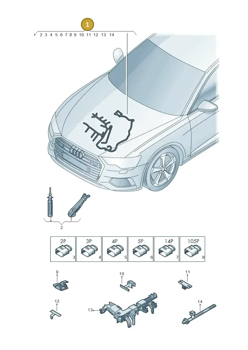 04L971595BD — Audi A6 2.0 (2018-) diagram 430971210, position 1