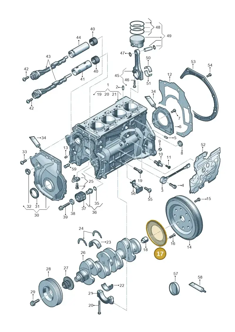 050105189B — Audi A3 Sportback (2019-2021) diagram 596103014, position 17