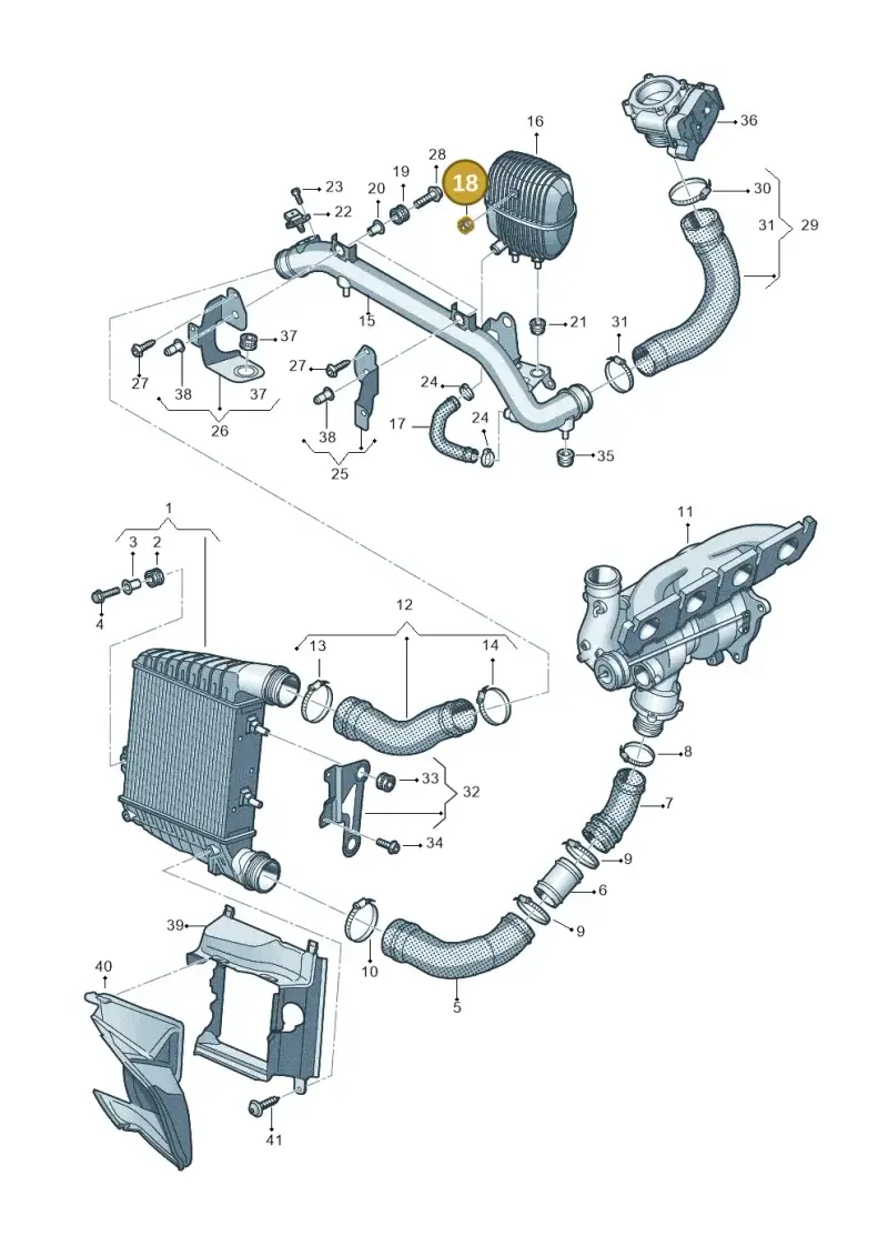 050129669 — Audi A8L qu. 3.0 TDI (2013-2018) diagram 696145420, position 18