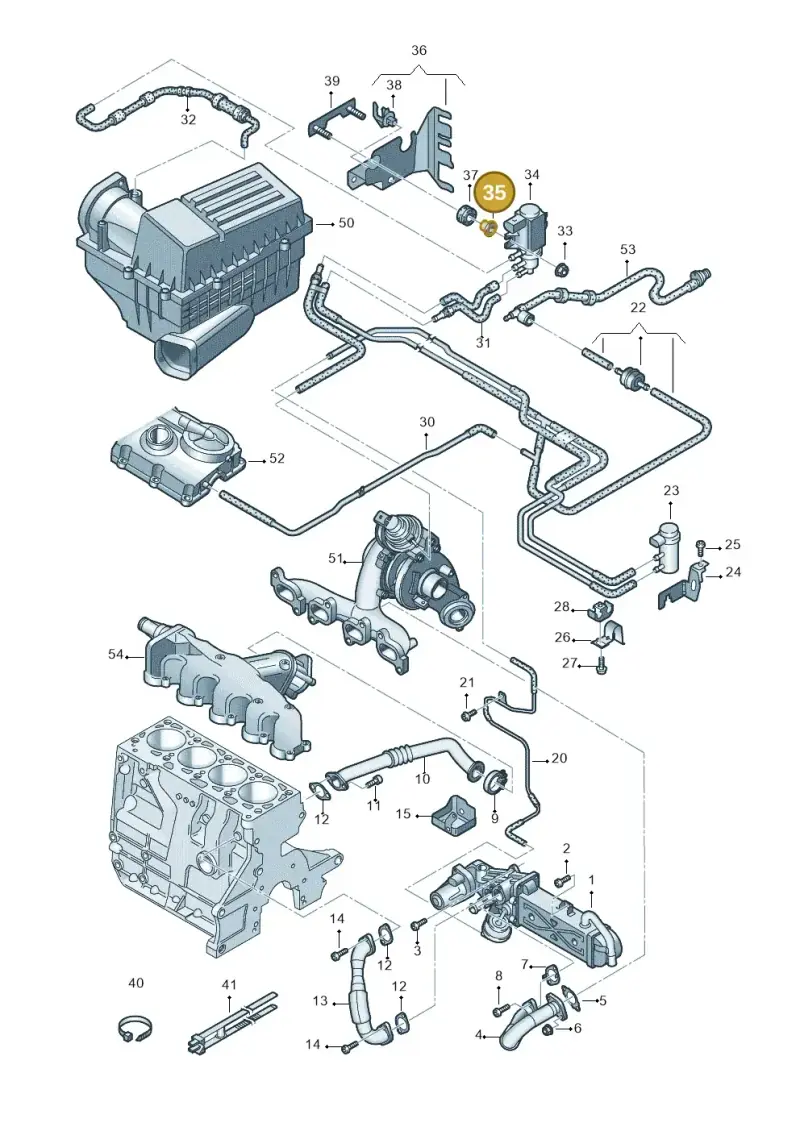 052129734 — Audi Q3 2.0 TDI (2014-2019) diagram 728131400, position 35