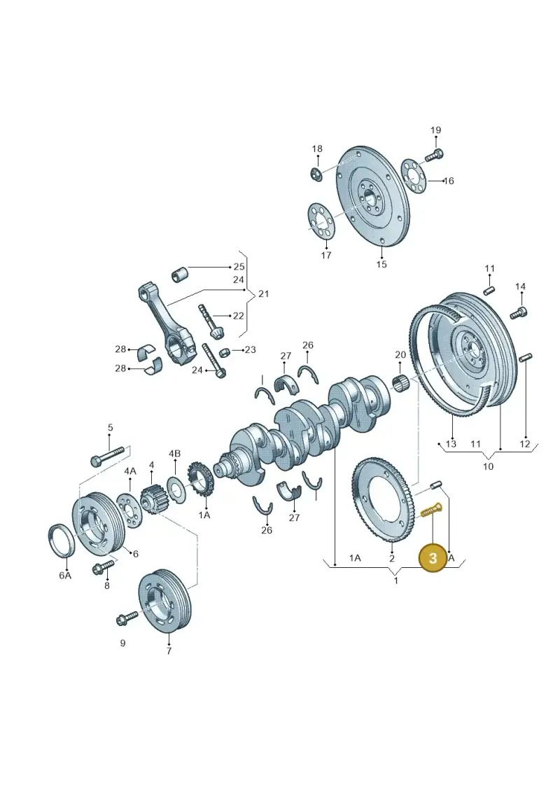 053105229 — Audi A4/S4/Av./qu.     05> (2005-) diagram 454105200, position 3