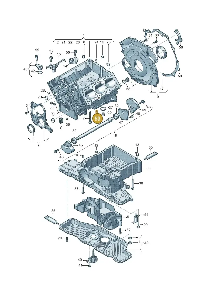 057103139 — Audi Q7 qu. 3.0 TDI (2009-2015) diagram 620103330, position 53