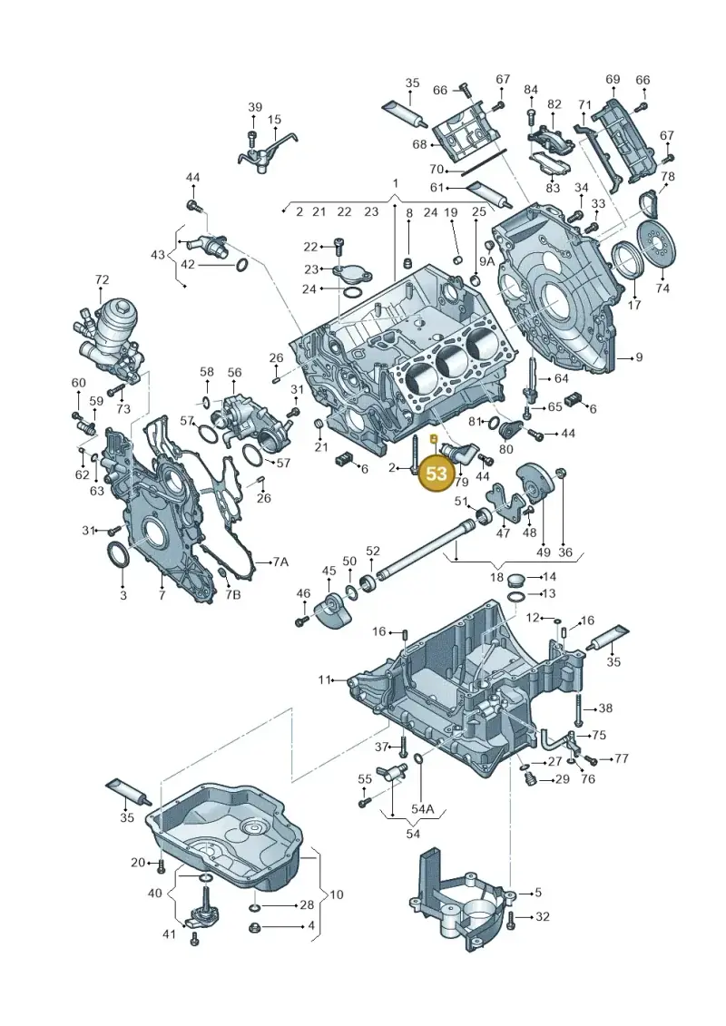 057103139D — Audi Q7 qu. 3.0 TDI (2015-2019) diagram 798103540, position 53