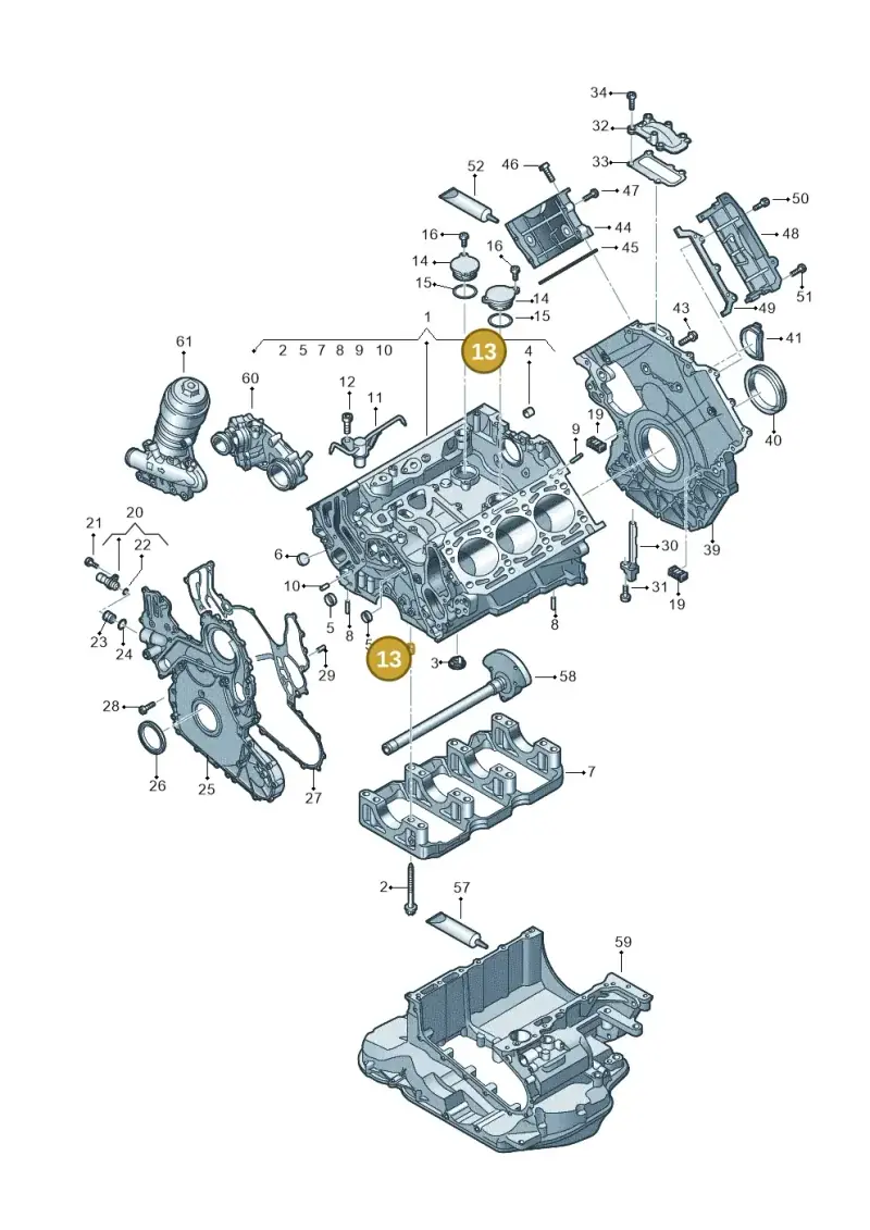 057103139D — Audi A6 2.0 (2018-) diagram 897103054, position 13