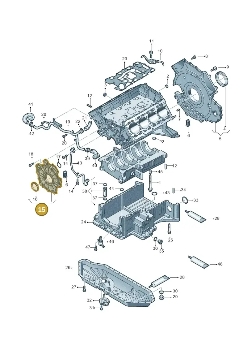 057103151AA — Audi A8L qu. 3.0 TDI (2013-2018) diagram 675103800, position 15