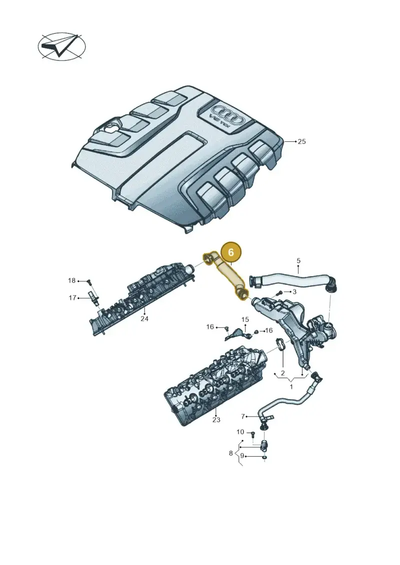 057103211D — Audi A8L (2017-2022) diagram 838103850, position 6