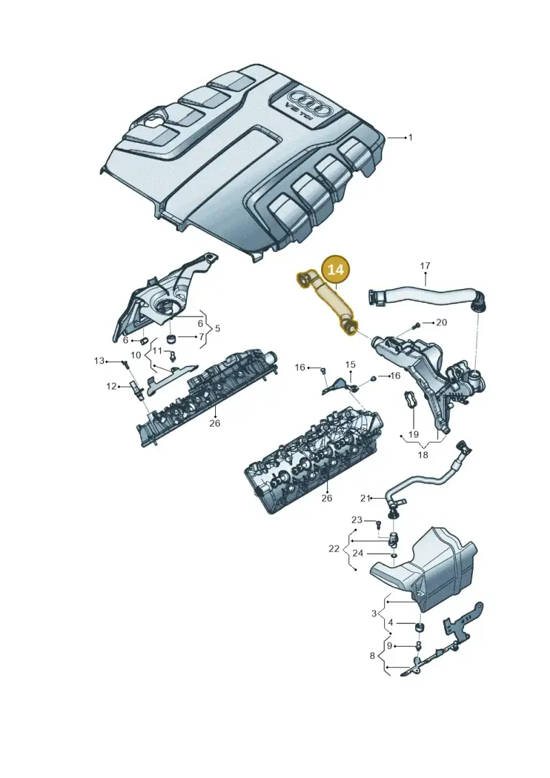 057103211D — Audi Q8 Quattro 3,0 (2018-) diagram 429103081, position 14