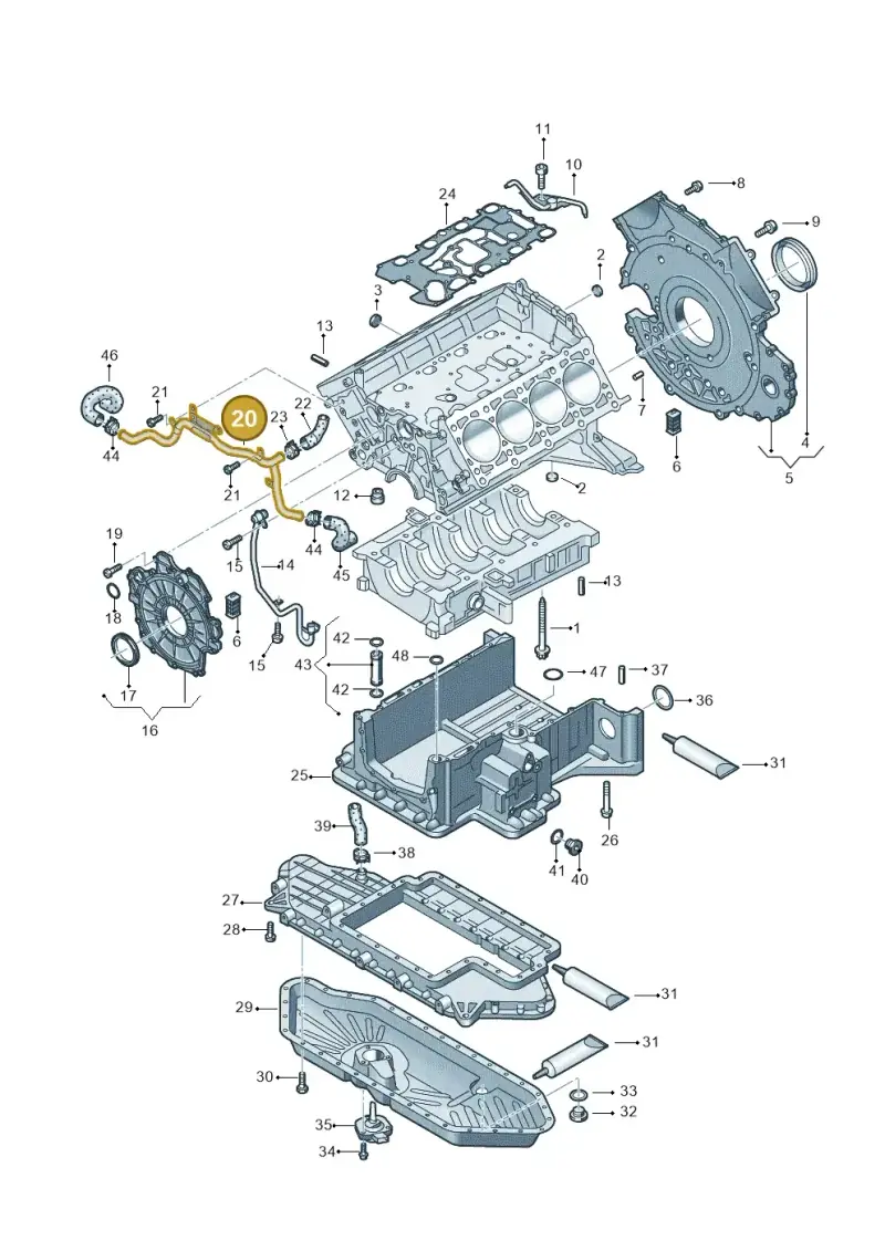 057103227N — Audi A8/S8/qu. lang    08> (2007-) diagram 291103060, position 20