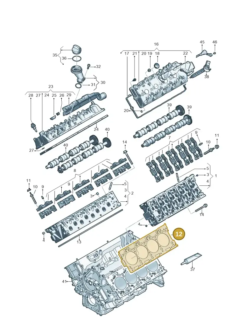 057103383MH — Audi A8L (2017-2022) diagram 838103650, position 12
