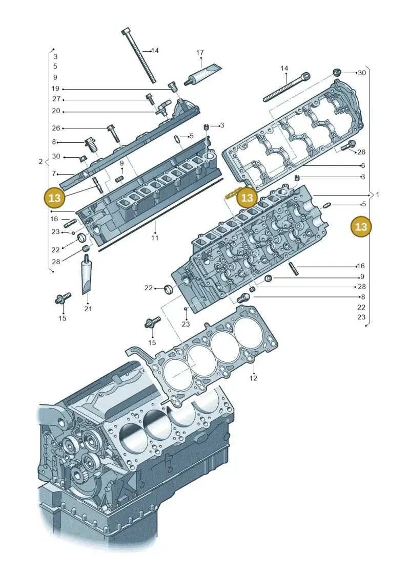 057103399B — Audi A8L qu. 3.0 TDI (2013-2018) diagram 291103500, position 13