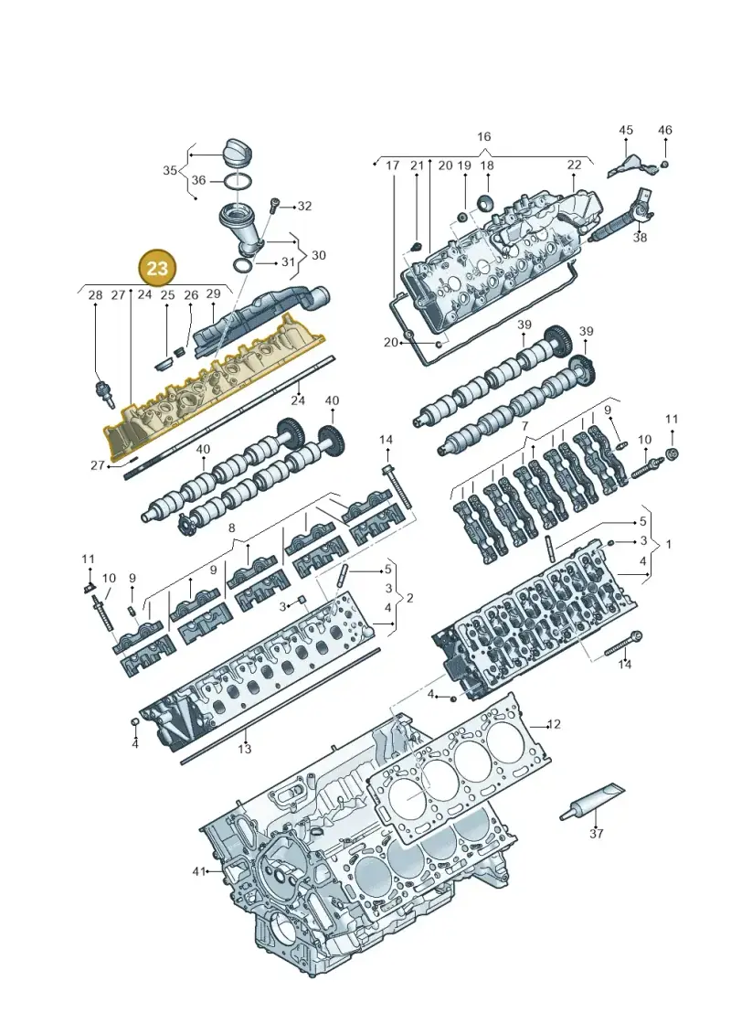 057103470AG — Audi A8L (2017-2022) diagram 838103650, position 23