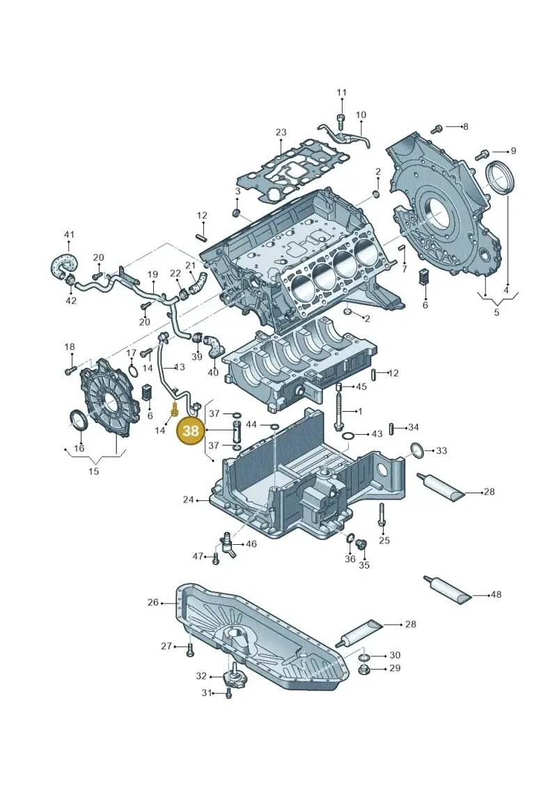 057103688A — Audi A8L qu. 3.0 TDI (2013-2018) diagram 675103800, position 38