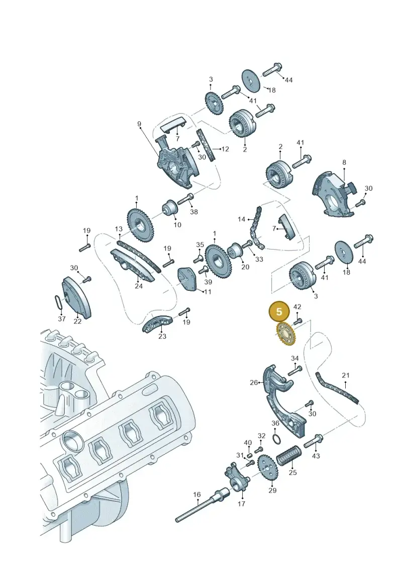 057109116J — Audi A6 Av. qu. 3.0 (2012-2018) diagram 751109350, position 5