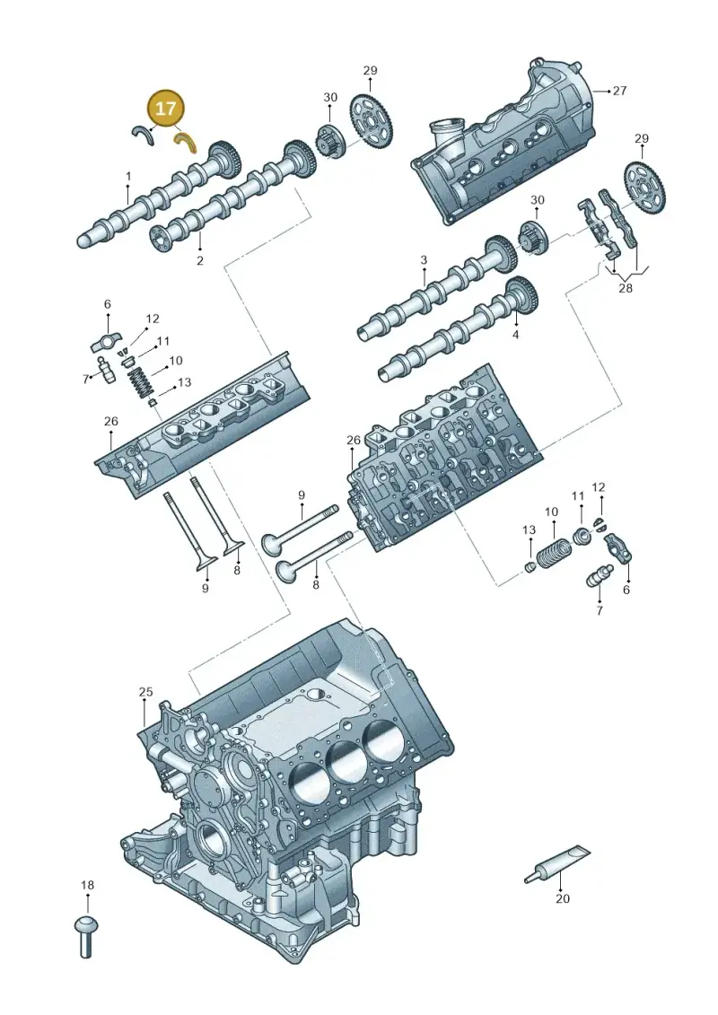 057109307F — Audi Q8 Quattro 3,0 (2018-) diagram 897109053, position 17