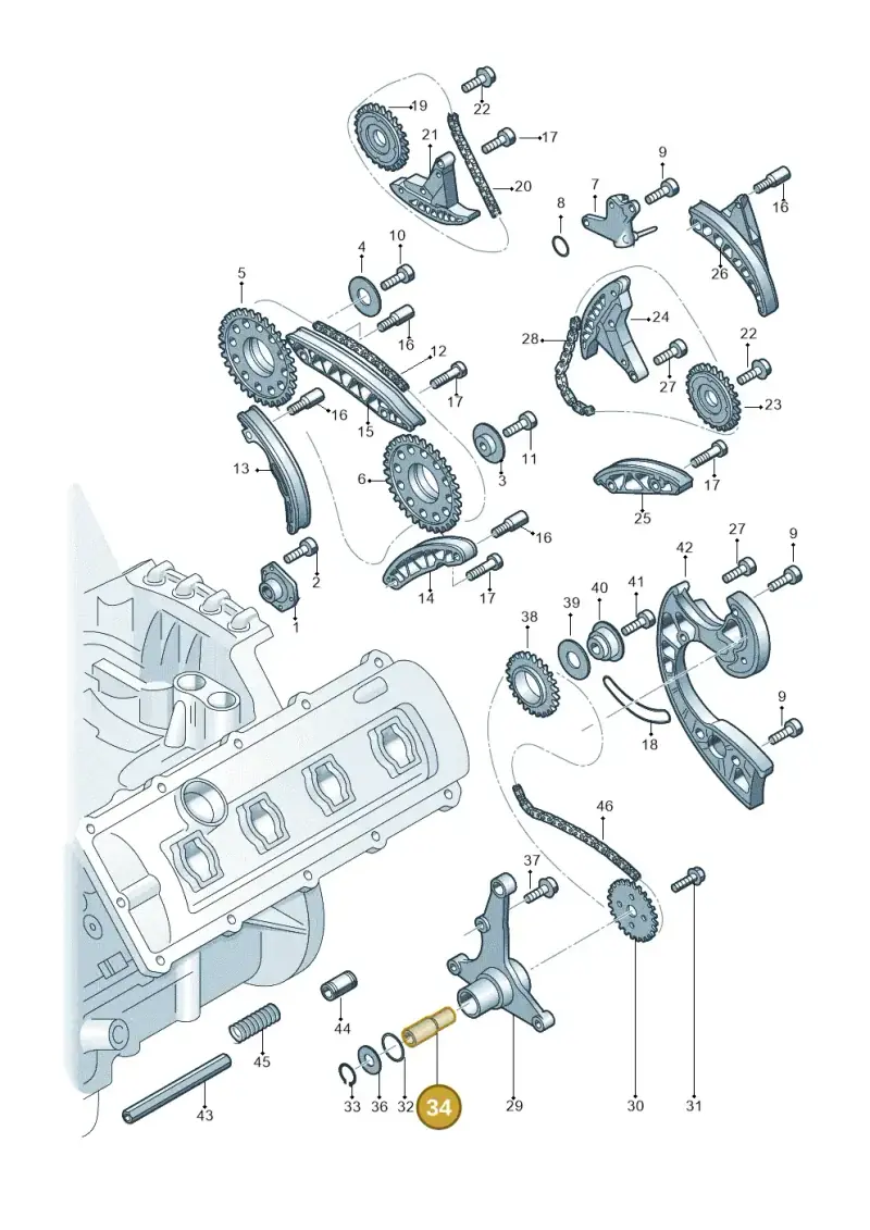 057109341A — Audi A8L qu. 3.0 TDI (2013-2018) diagram 771109820, position 34