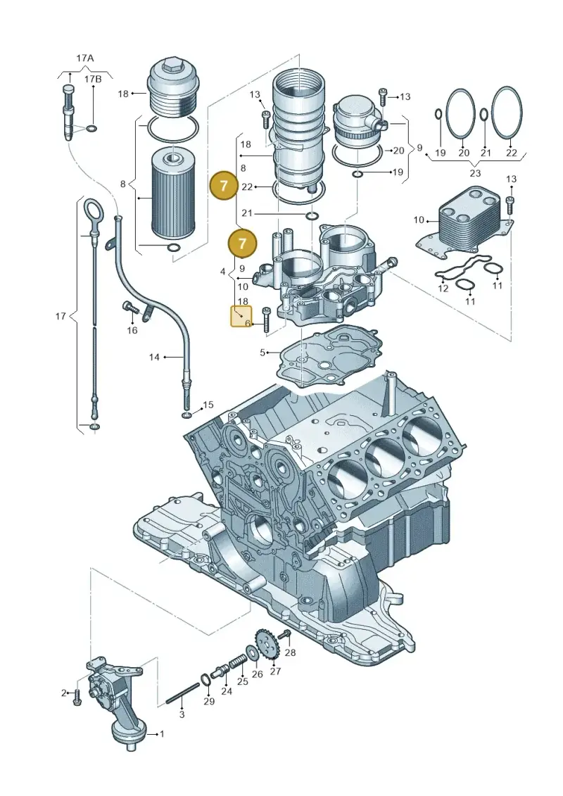 057115373B — Audi Q7 qu. 3.0 TDI (2009-2015) diagram 291115500, position 7