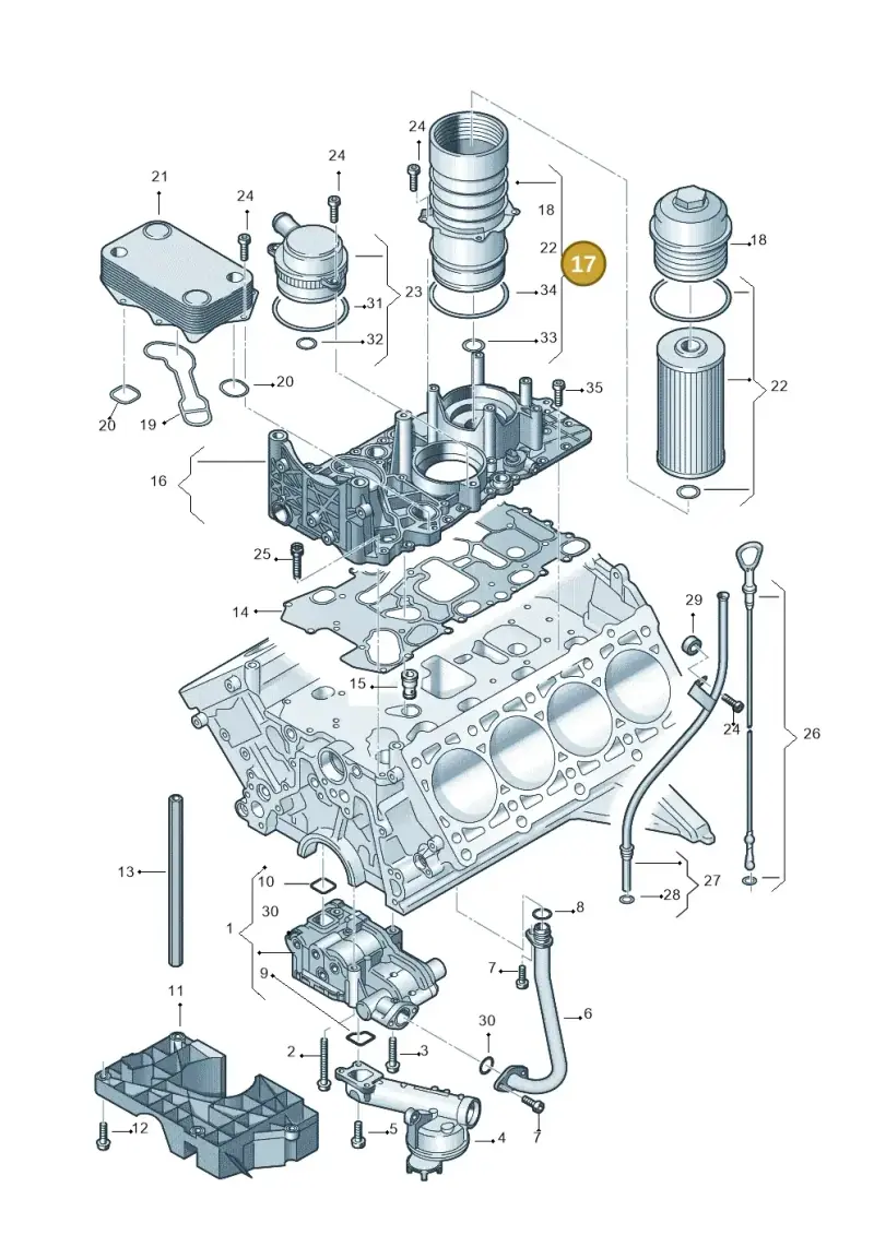057115373B — Audi Q7 qu. 3.0 TDI (2009-2015) diagram 291115700, position 17