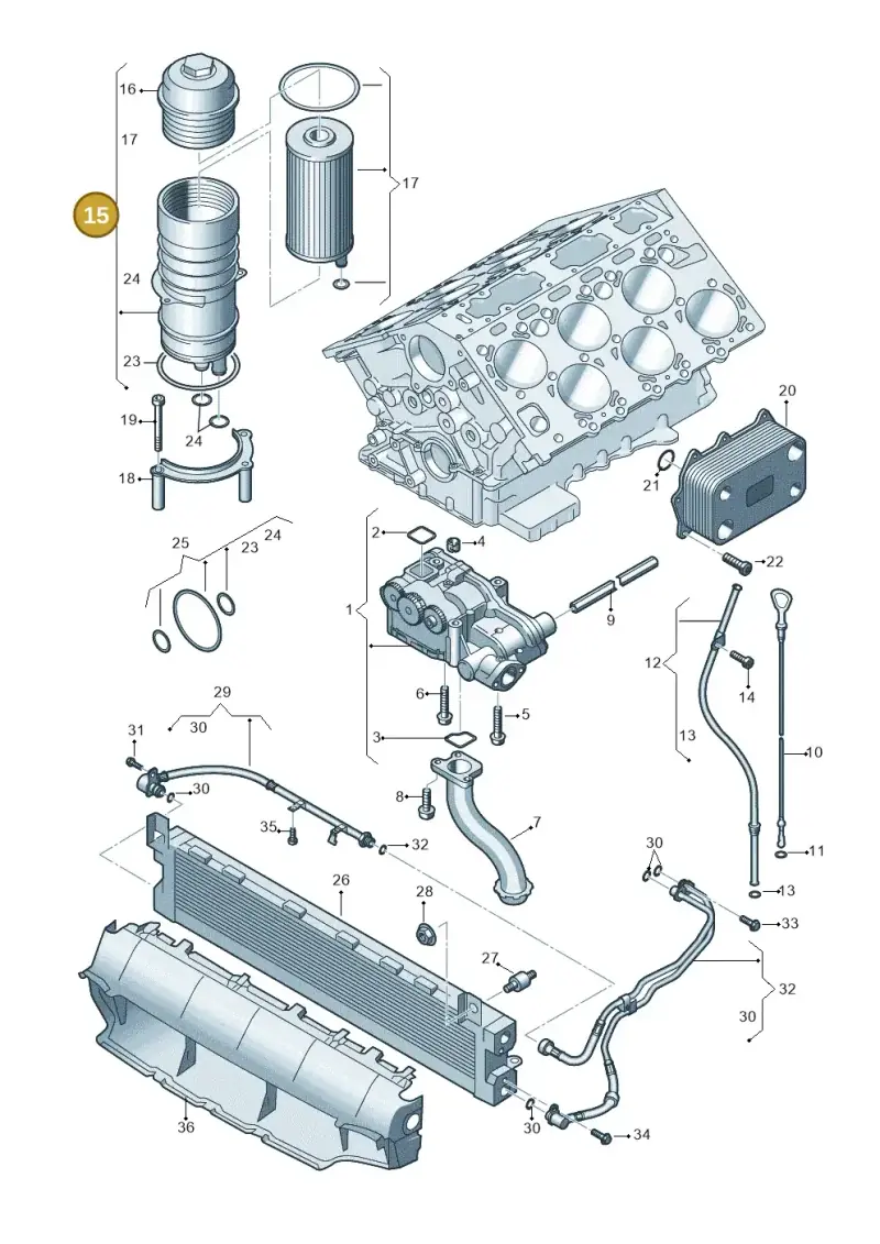 057115373B — Audi Q7 qu. 3.0 TDI (2009-2015) diagram 493115500, position 15