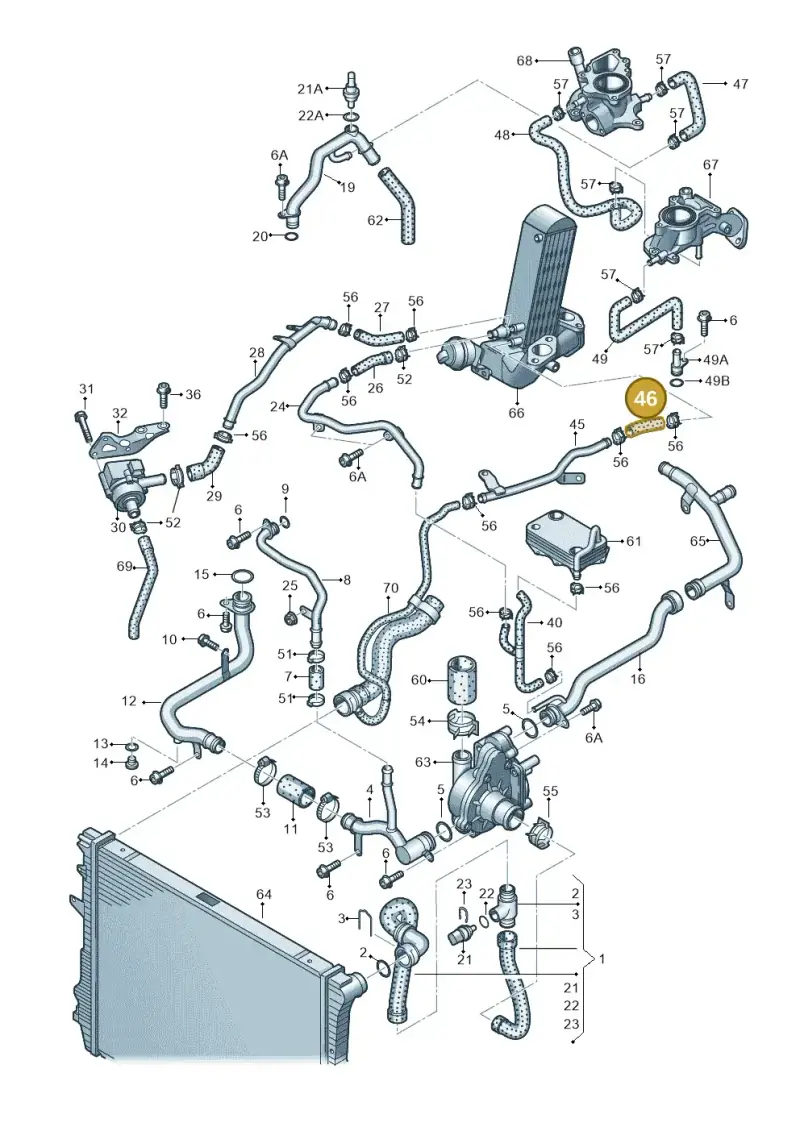 057121057C — Audi Q7 qu. 3.0 TDI (2009-2015) diagram 675121310, position 46