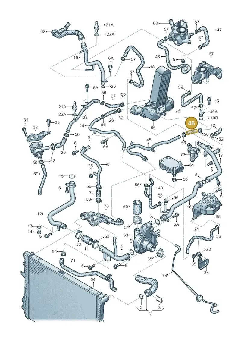 057121057C — Audi A8L qu. 3.0 TDI (2013-2018) diagram 696121190, position 46