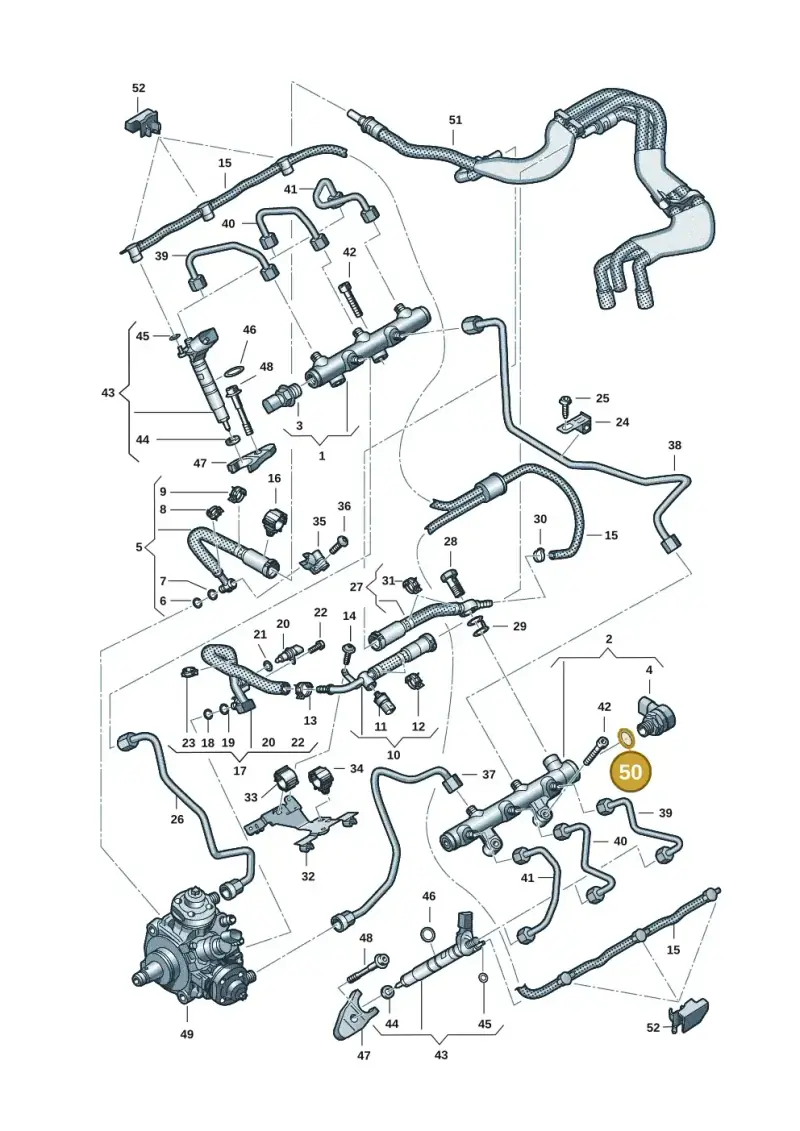057130119A — Audi Q8 Quattro 3,0 (2018-) diagram 738130901, position 50
