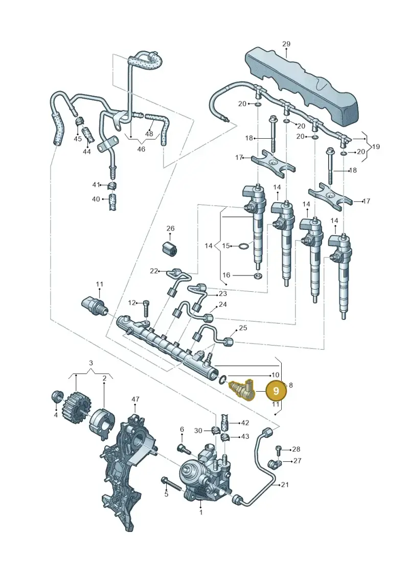 057130764AB — Audi A3 Sportback (2016-2020) diagram 745130400, position 9