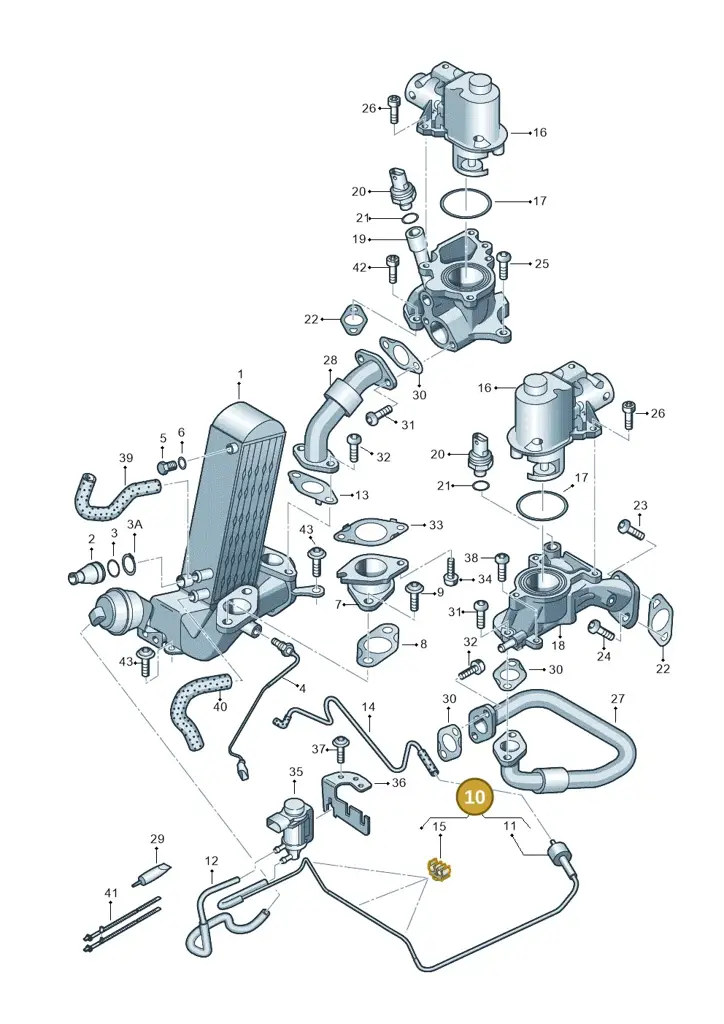 057131051K — Audi A8L qu. 3.0 TDI (2013-2018) diagram 675131120, position 10