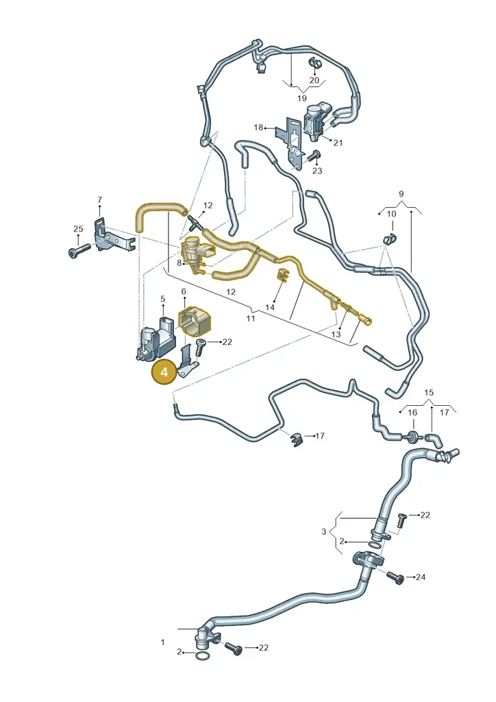 057131087D — Audi Q7 qu. 3.0 TDI (2015-2019) diagram 859131370, position 4