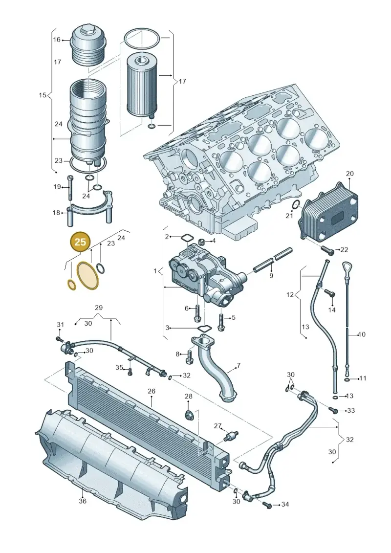 057198405B — Audi Q7 qu. 3.0 TDI (2009-2015) diagram 493115500, position 25