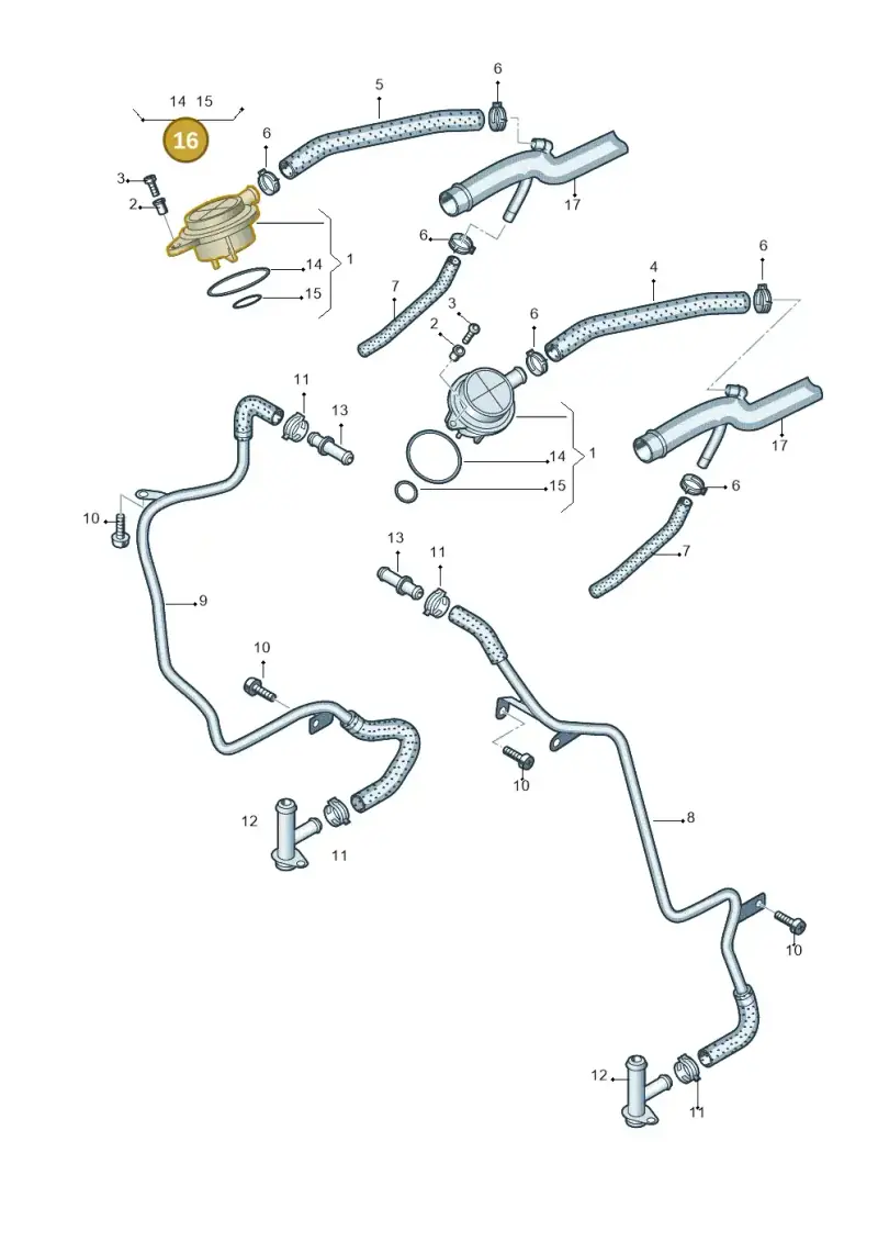 057198405B — Audi Q7 qu. 3.0 TDI (2009-2015) diagram 493103500, position 16