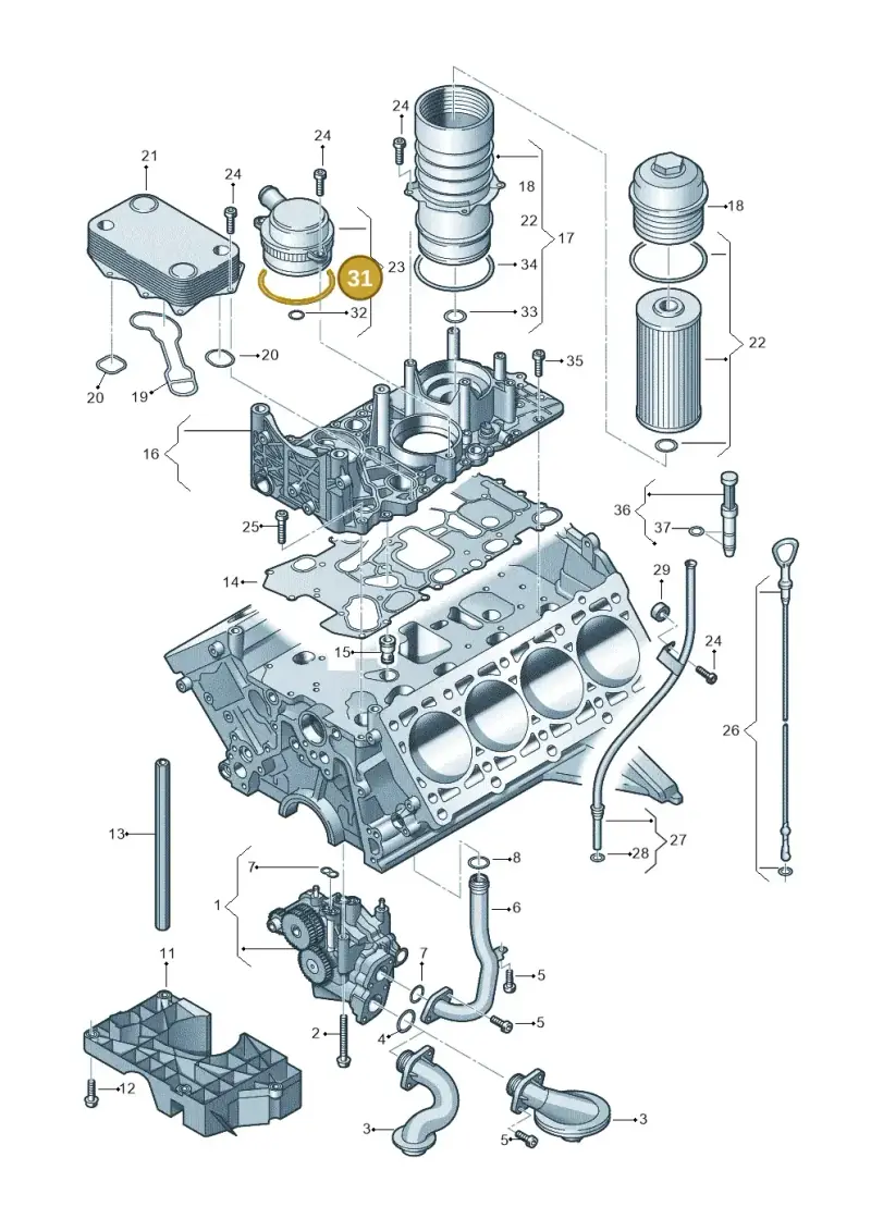 057198405C — Audi A8L qu. 3.0 TDI (2009-2014) diagram 696115800, position 31