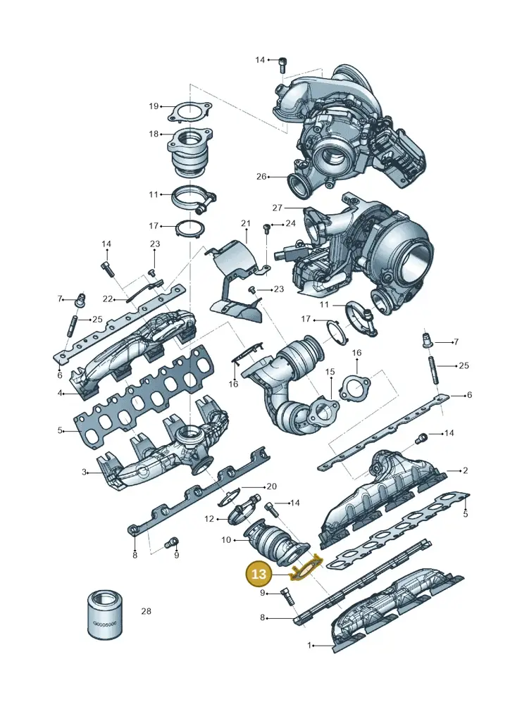 057253539C — Audi Q8 Quattro 3,0 (2018-) diagram 819253100, position 13