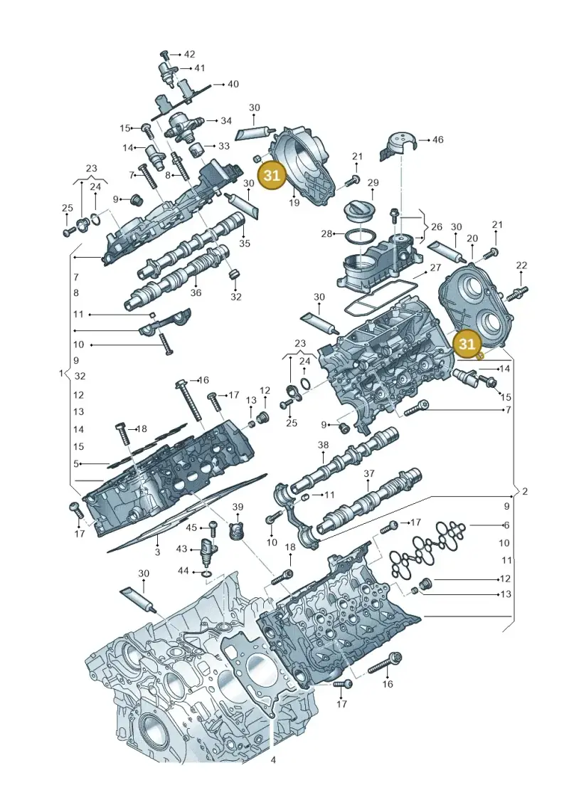 058103139 — Audi A6 2.0 (2018-) diagram 847103330, position 31