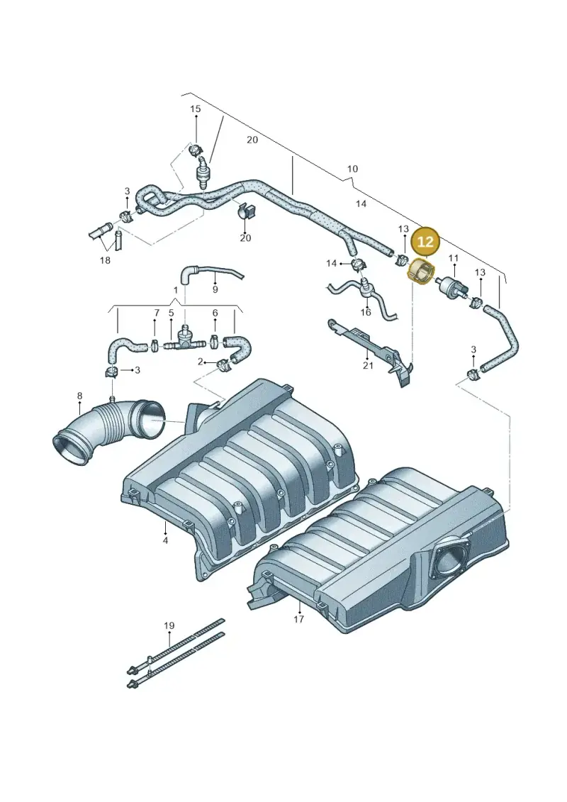 058133459F — Audi A8L qu. 3.0 TDI (2009-2014) diagram 696133840, position 12