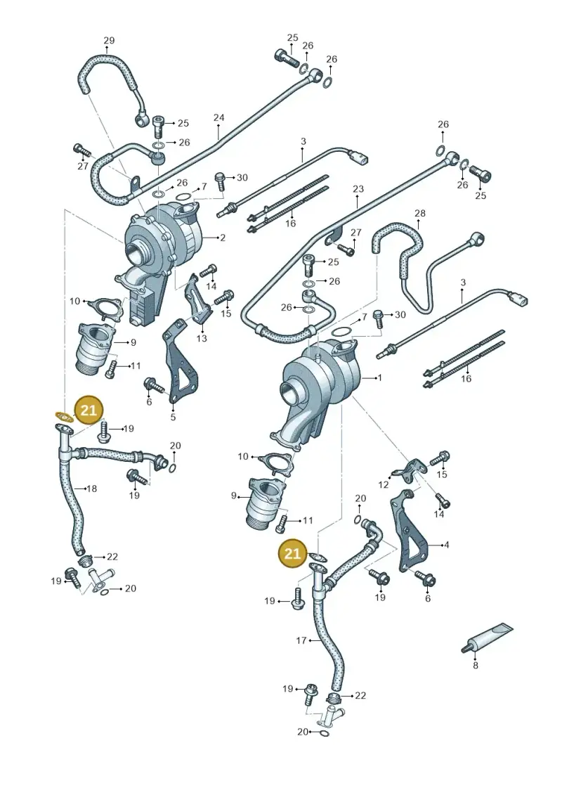 058145757C — Audi Q7 qu. 3.0 TDI (2009-2015) diagram 493145400, position 21