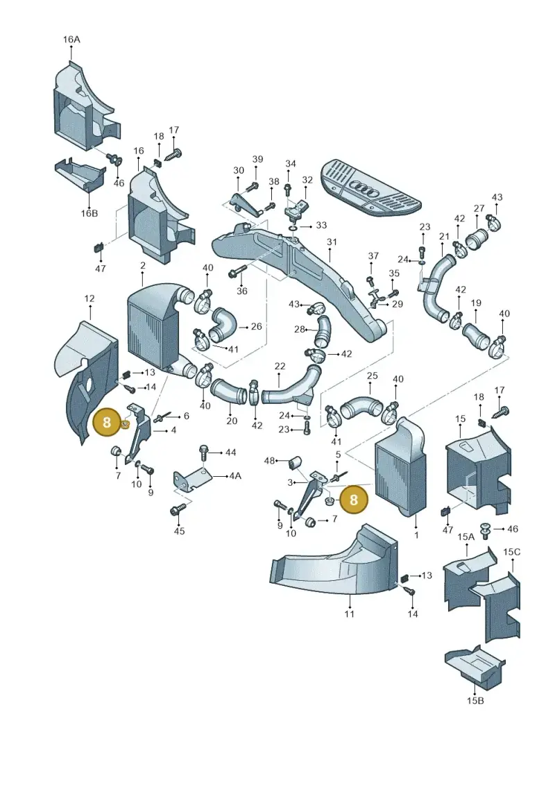 058145824A — Audi RS6 qu. (2003-2004) diagram 290145100, position 8