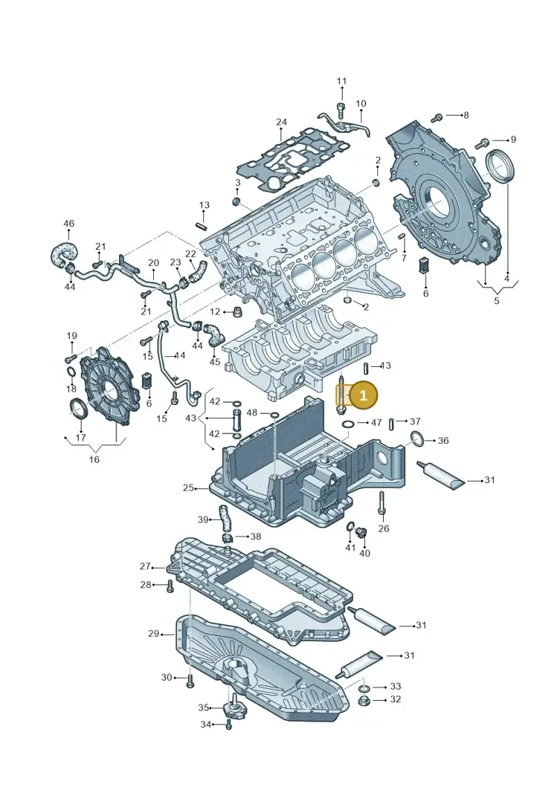 059103039H — Audi A8/S8/qu. lang    08> (2007-) diagram 291103060, position 1