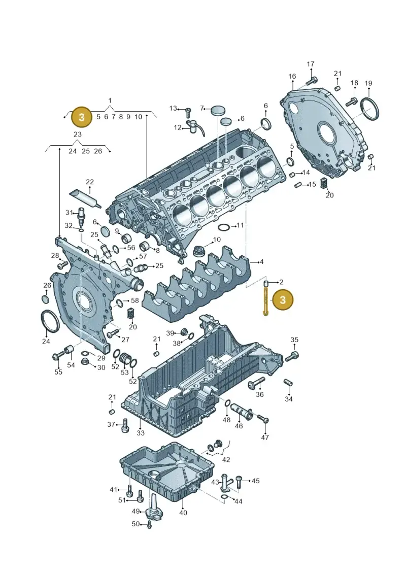 059103039H — Audi Q7 qu. 3.0 TDI (2009-2015) diagram 493103040, position 3