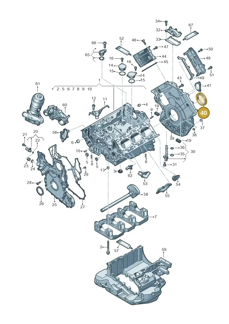 059103051K — Audi Q8 Quattro 3,0 (2018-) diagram 429103500, position 40