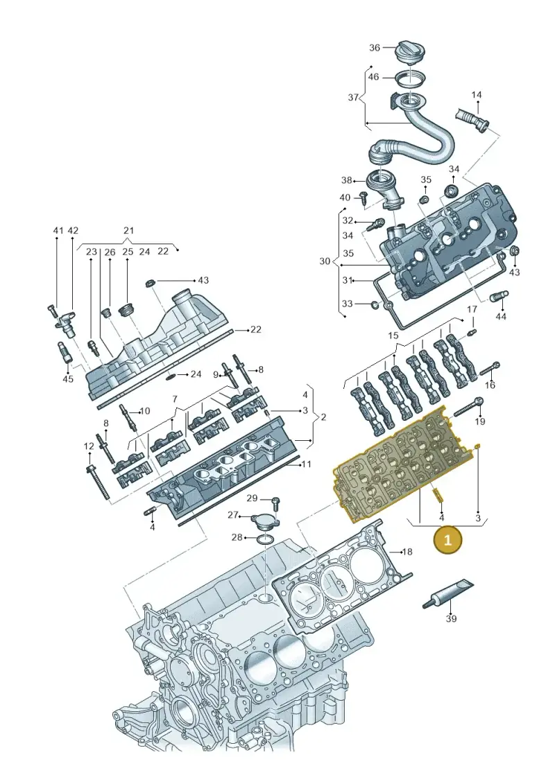 059103063MM — Volkswagen Touareg (2017-2025) diagram 439103061, position 1