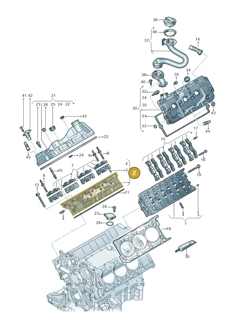 059103064ML — Volkswagen Touareg (2017-2023) diagram 439103061, position 2