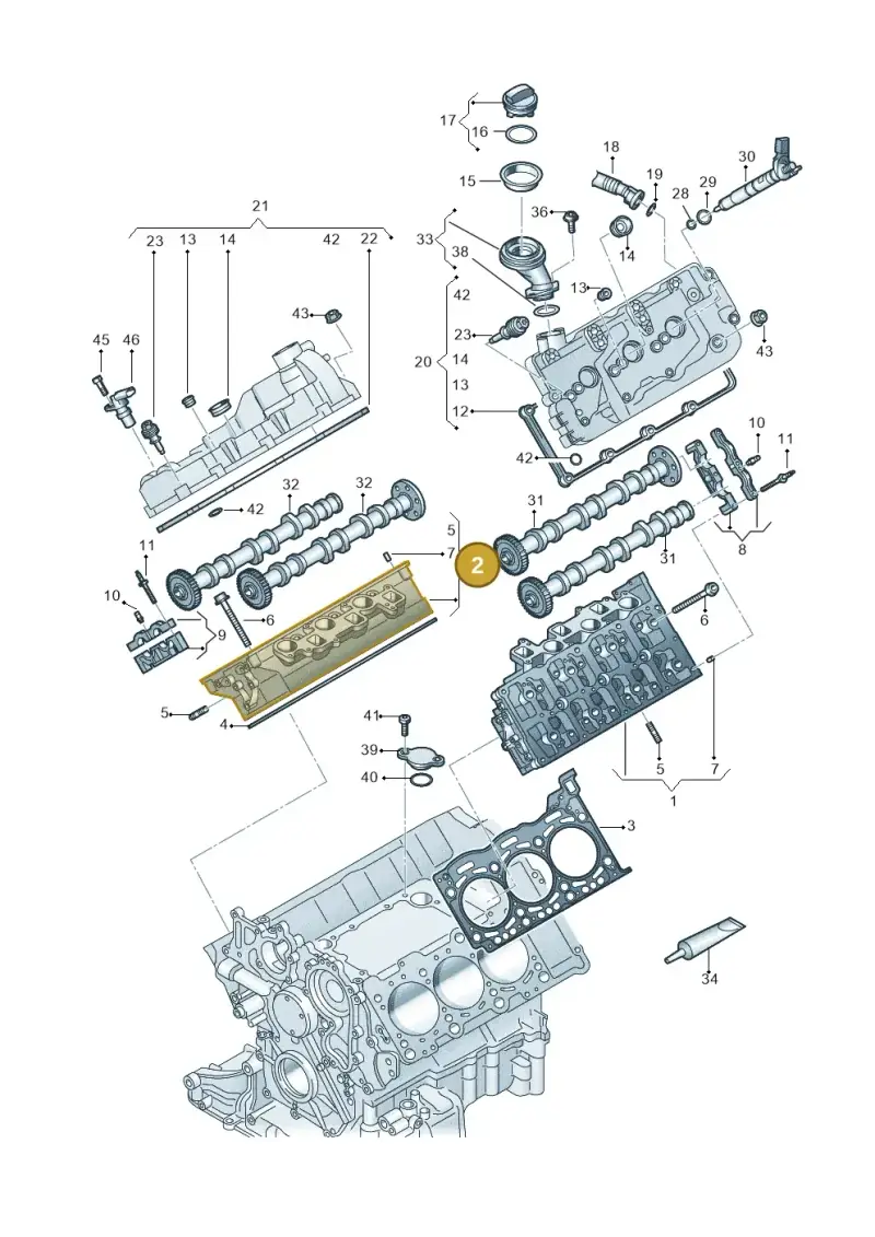059103064MP — Audi A5 Cabrio 2.0 (2016-2018) diagram 848103058, position 2
