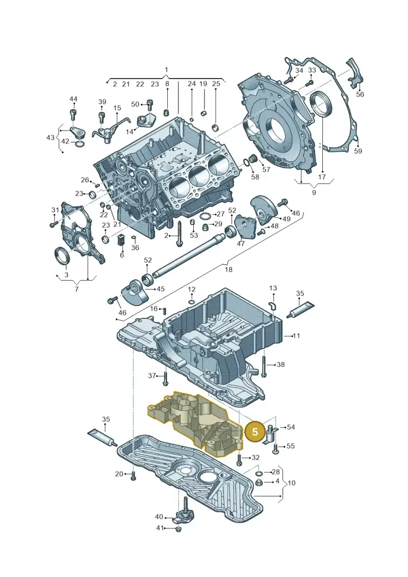 059103138R — Audi A6 2.7 TDI (2008-2011) diagram 620103330, position 5