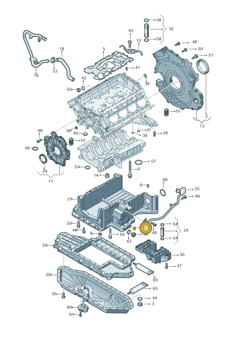 059103139A — Audi A8/S8/qu. lang (2003-2007) diagram 291103050, position 9